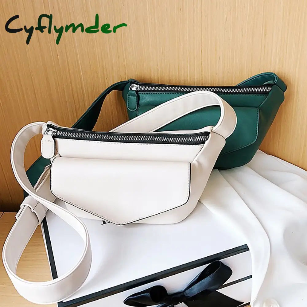 Cyflymder Casual Waist Bags For Women Leather Shoulder Bag Travel Small Chest Fanny Pack Belt