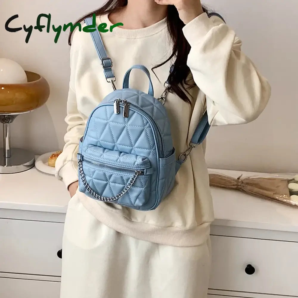 Cyflymder Chain Luxury Fashion High Quality Small Backpack For Teenage Girls Mochila Rucksack Women