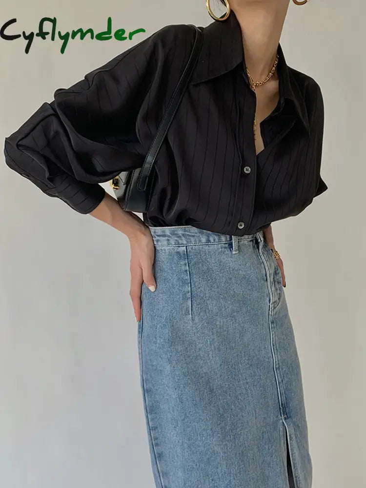 Cyflymder - Charlotte Oversized Button Up Collared Shirt Shirts