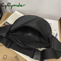 Cyflymder Chest Pack Men Sport Pu Leather Belt Bag Fashion Trend Waterproof Shoulder Waist Bags