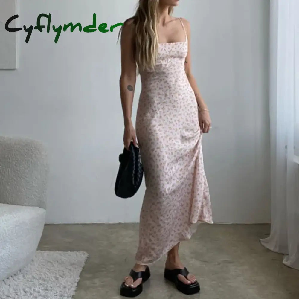 Cyflymder Chic Women Vintage Satin Long Dresses Elegant Lady Birthday Party Night Club Bodycon Y2K