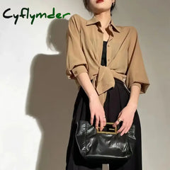 Cyflymder Chiffon Blouse For Women 2024 Summer Sheer Mesh Long Sleeve Sun Protection Shirts Korean