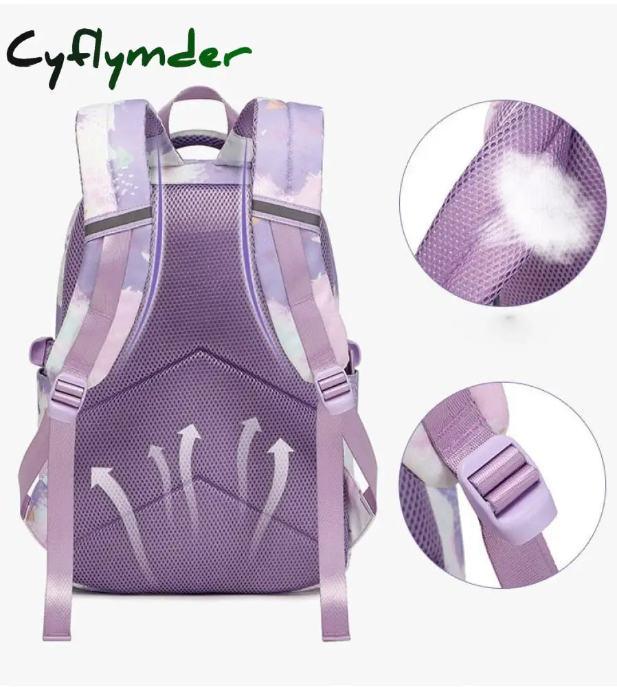 Cyflymder Children School Backpack For Teenage Girls 3 Pcs/Set Waterproof Schoolbag Kids Satchel