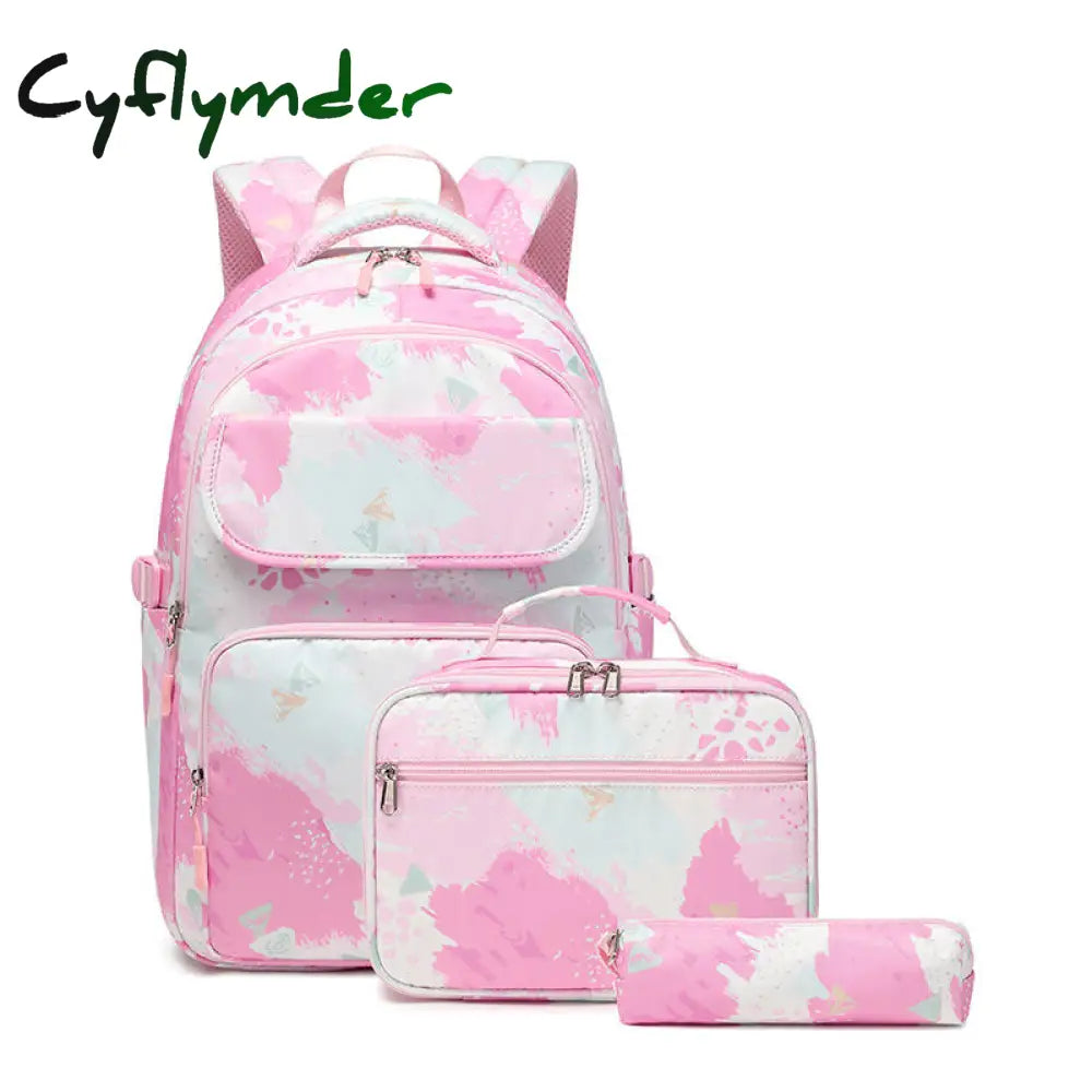 Cyflymder Children School Backpack For Teenage Girls 3 Pcs/Set Waterproof Schoolbag Kids Satchel