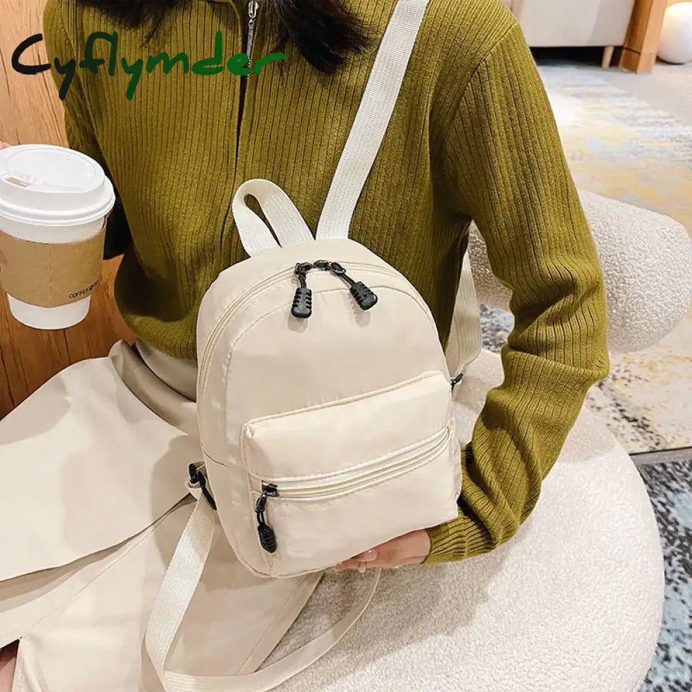 Cyflymder Classic Cute Solid Women Backpack High Quality Designer Nylon Causal For Girl Sweet