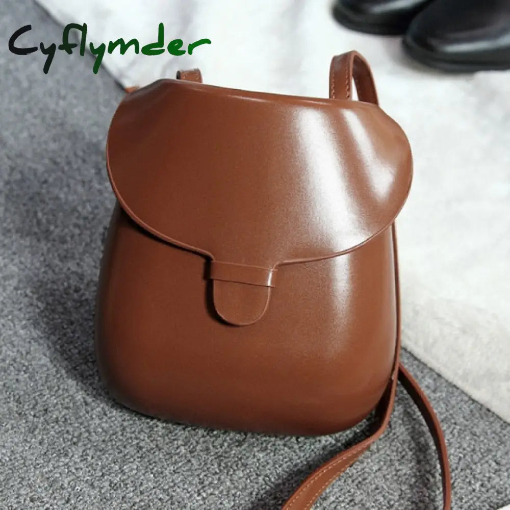 Cyflymder Classic Vintage Messenger Bag Simple Luxury Designer Saddle Flap Shoulder Small Pu