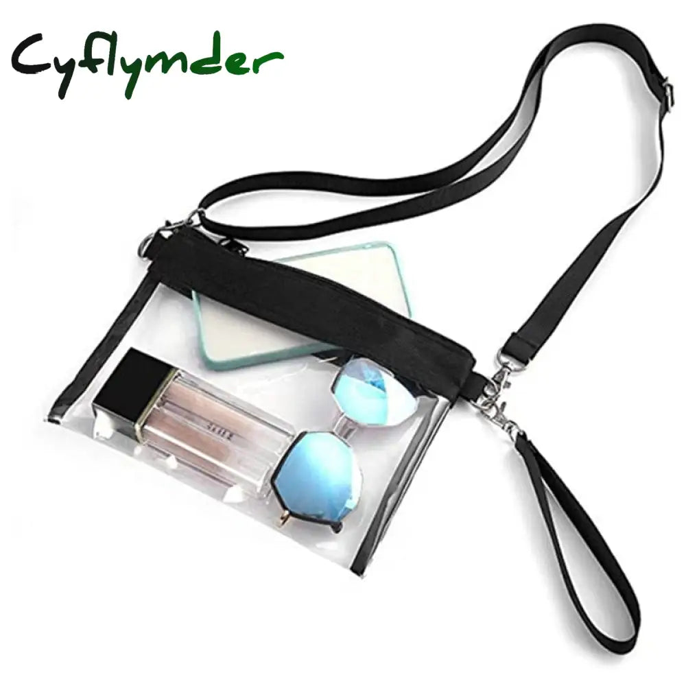 Cyflymder Clear Crossbody Purse Bag Stadium Approved Messenger Bags Adjustable Strap For Concerts