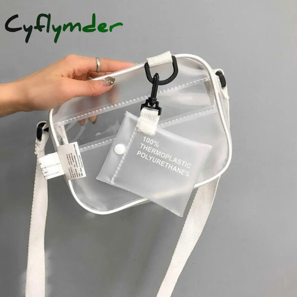 Cyflymder Clear Crossbody Purse Bag Stadium Approved Messenger Bags Adjustable Strap For Concerts