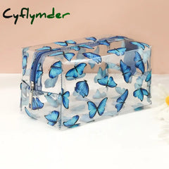 Cyflymder Clear Makeup Bag Fashion Transparent Travel Portable Mini Wash Storage Bags Strawberry