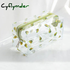 Cyflymder Clear Makeup Bag Fashion Transparent Travel Portable Mini Wash Storage Bags Strawberry