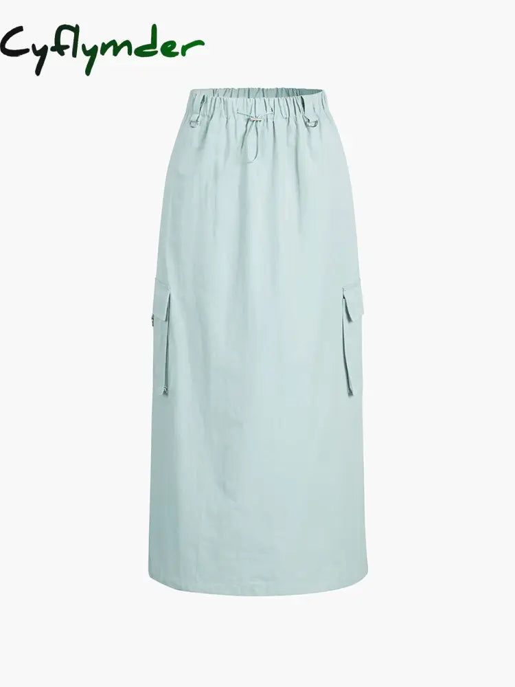 Cyflymder- Cloud 9 Cotton Cargo Maxi Skirt Green / S Skirts