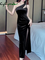 Cyflymder club outfits Women Elegant Bodycon Midi Party Dress Sleeveless Slim Vintage Prom Black Vestidos Female