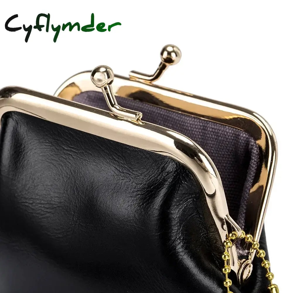 Cyflymder Coin Purse For Women Genuine Cow Leather Ladies Fashion Wallets Small Purses Elegant