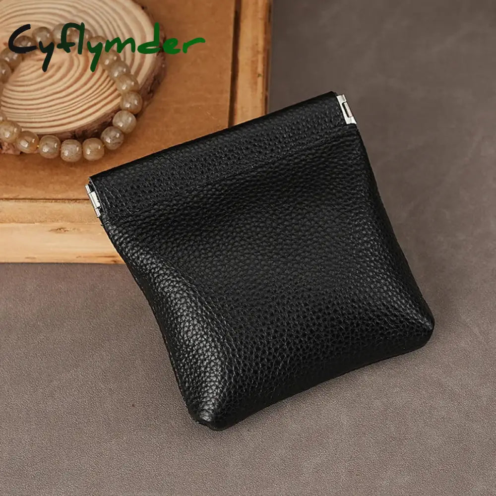 Cyflymder Coin Purse Spring Sheet Automatic Closure Small Change Pouch Earphones Data Cable Storage Bag Mini Wallet for