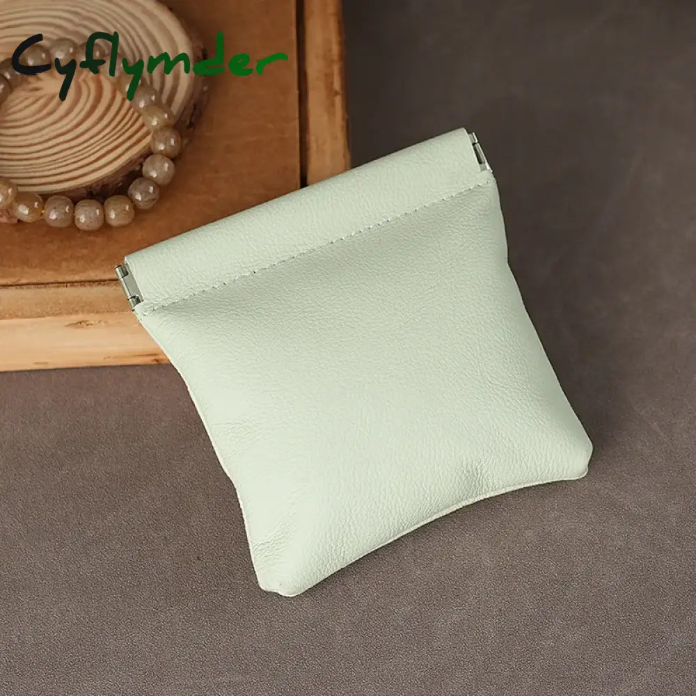 Cyflymder Coin Purse Spring Sheet Automatic Closure Small Change Pouch Earphones Data Cable Storage Bag Mini Wallet for