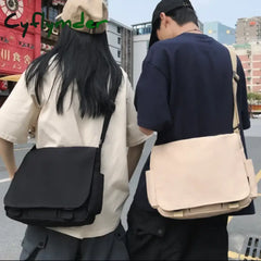 Cyflymder Collage Student School Bags Women&Men Unisex Crossbody Bags Multipockets Messenger Bag Simple Nylon Shoulder