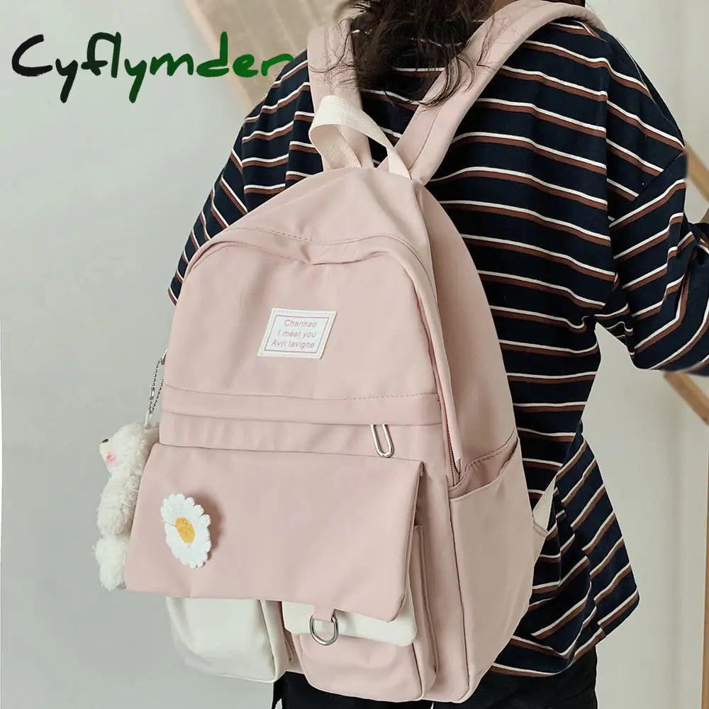 Cyflymder College Student Ladies Cute Backpack Women Flower Female Harajuku School Bags Book Kawaii