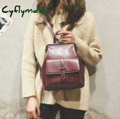 Cyflymder College Wind Retro Women Backpacks Fashion New High-Quality Pu Leather Shoulder Bags