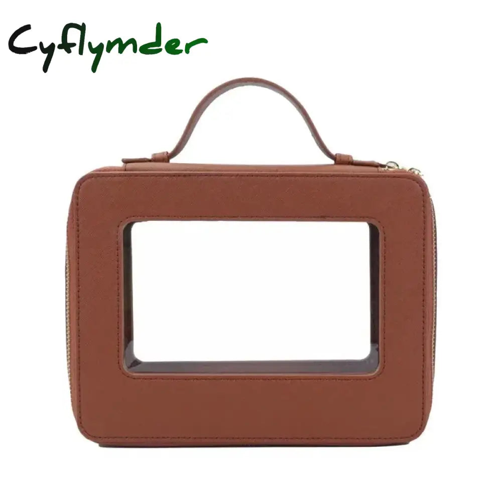 Cyflymder Colorful Portable Makeup Case Travel Transparent Bag Toiletries Organizer Trousses De