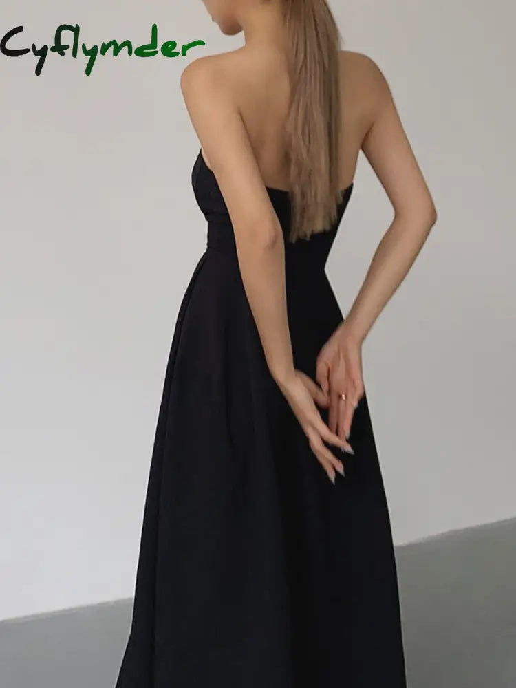 Cyflymder - Contour Piping Strapless Tank Long Dress Dresses