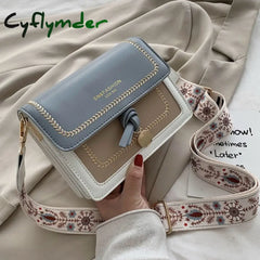 Contrast color Leather Crossbody Bags For Women Travel Handbag Fashion Simple Shoulder Messenger Bag Ladies Cross Body Bag