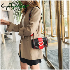 Cyflymder Contrast Color Leather Crossbody Bags For Women Travel Handbag Fashion Simple Shoulder