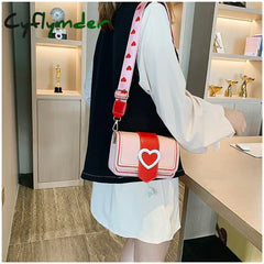 Cyflymder Contrast Color Leather Crossbody Bags For Women Travel Handbag Fashion Simple Shoulder