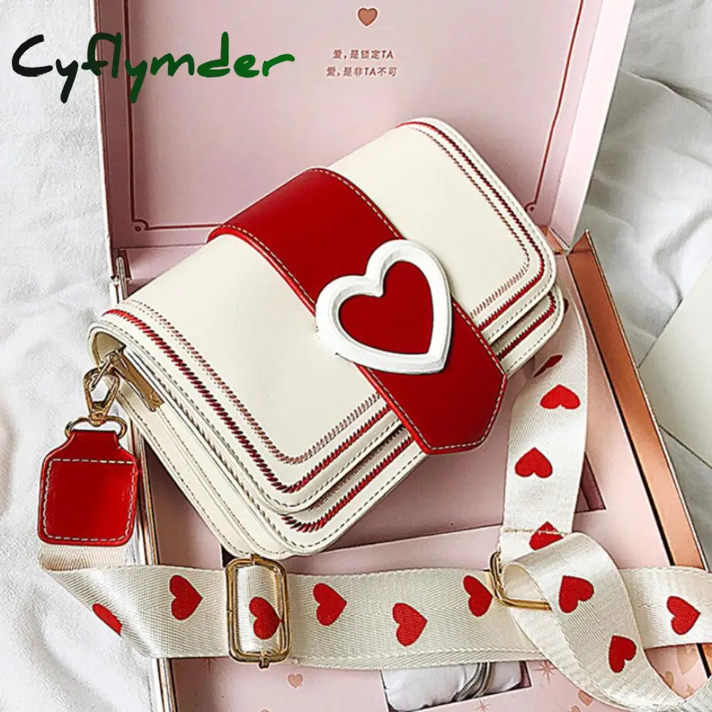 Cyflymder Contrast Color Leather Crossbody Bags For Women Travel Handbag Fashion Simple Shoulder