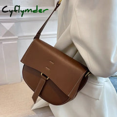 Cyflymder Contrast Color Saddle Bag Armpit New Quality Pu Leather Women’s Designer Handbag Luxury