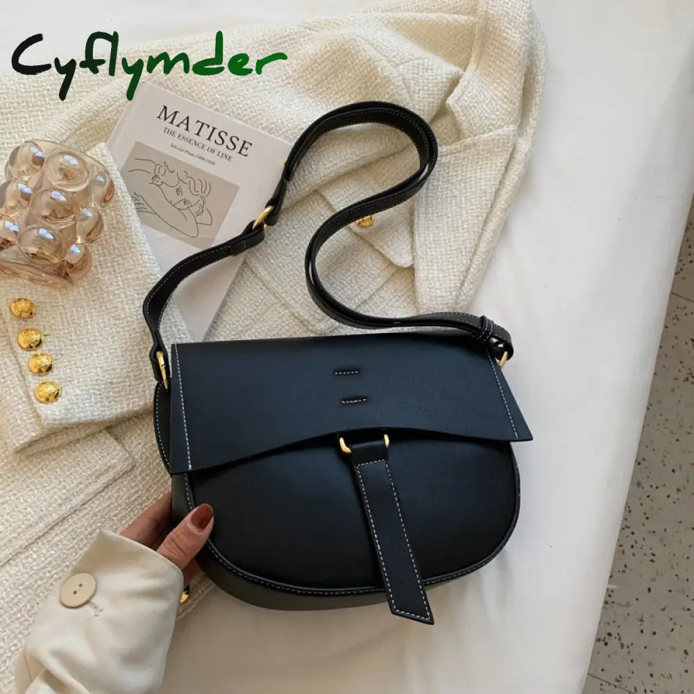 Cyflymder Contrast Color Saddle Bag Armpit New Quality Pu Leather Women’s Designer Handbag Luxury