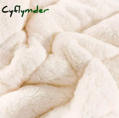 Cyflymder Coral Fleece Autumn Winter Warm Blankets for Bed 3 Layers Thicken Flannel Blanket Quilt Soft Comfortable