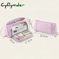 Cyflymder Corduroy Cute Pencil Case Macaron Colors Pencilcase Bags Make Up Pen Storage Bag School
