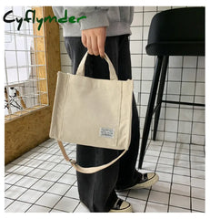 Cyflymder Corduroy Ladies Handbags New Trend Single Shoulder Bag Solid Color Buckle Messenger Small