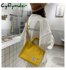 Cyflymder Corduroy Ladies Handbags New Trend Single Shoulder Bag Solid Color Buckle Messenger Small