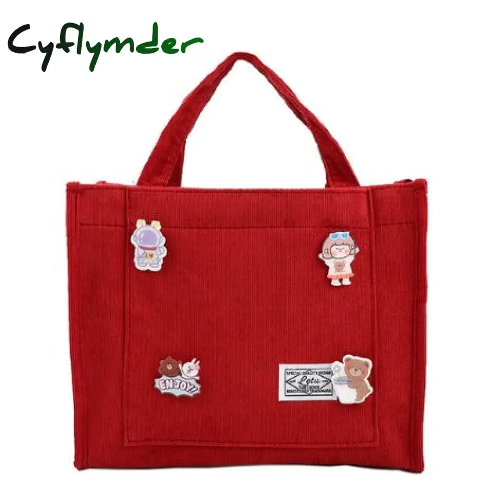 Cyflymder Corduroy Ladies Handbags New Trend Single Shoulder Bag Solid Color Buckle Messenger Small