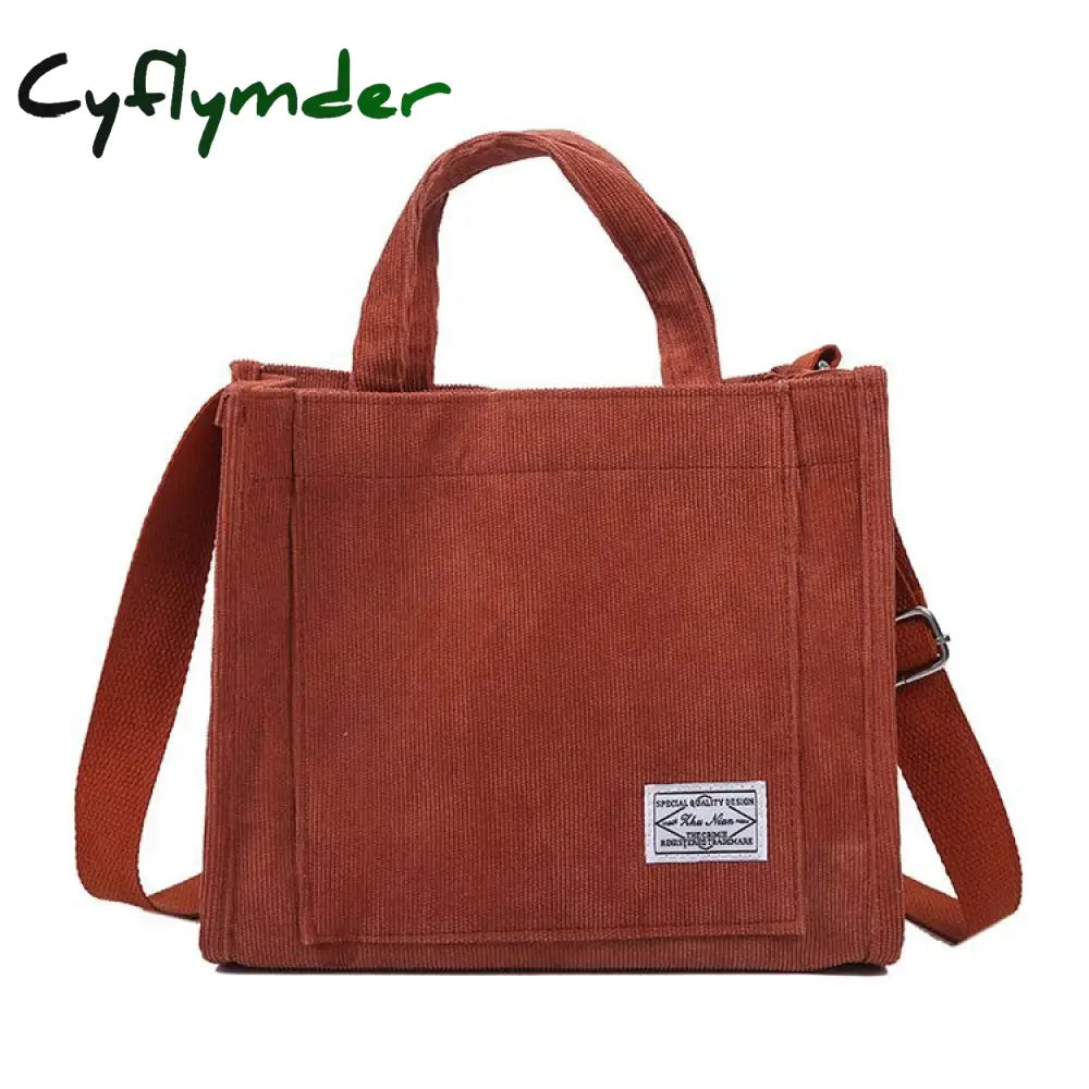 Cyflymder Corduroy Ladies Handbags New Trend Single Shoulder Bag Solid Color Buckle Messenger Small