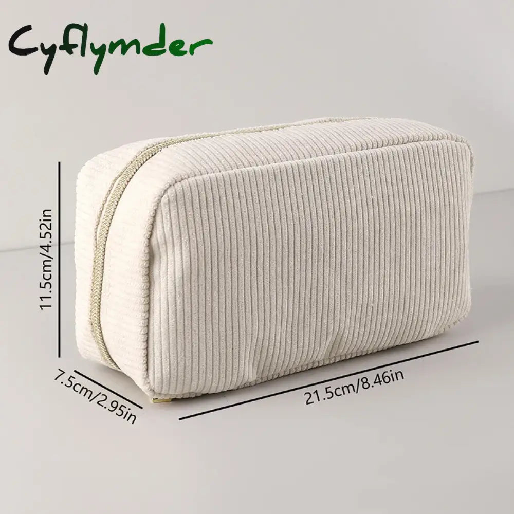 Cyflymder Corduroy Pencil Case Large Capacity Cases Stationery Solid Color Trousse Kawaii Kalemlik