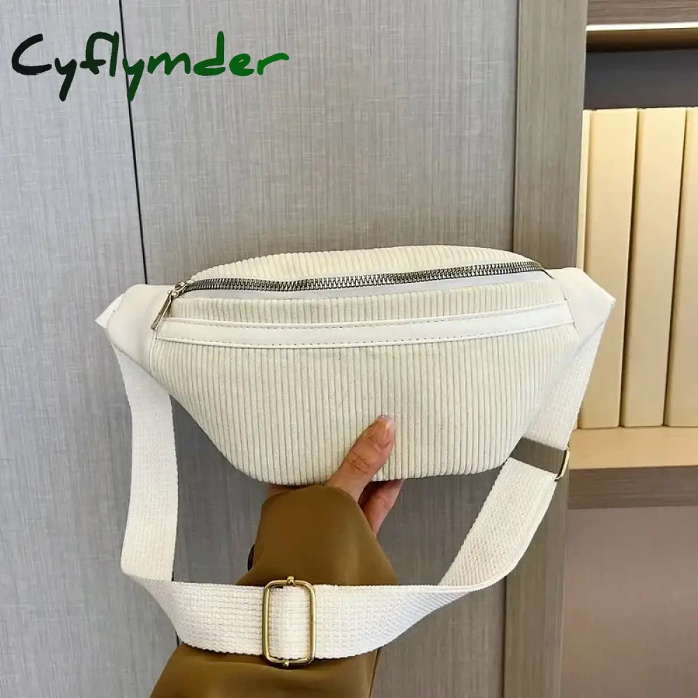 Cyflymder Corduroy Women’s Waist Bag Small Canvas Ladies Shoulder Crossbody Bags For Women 2024