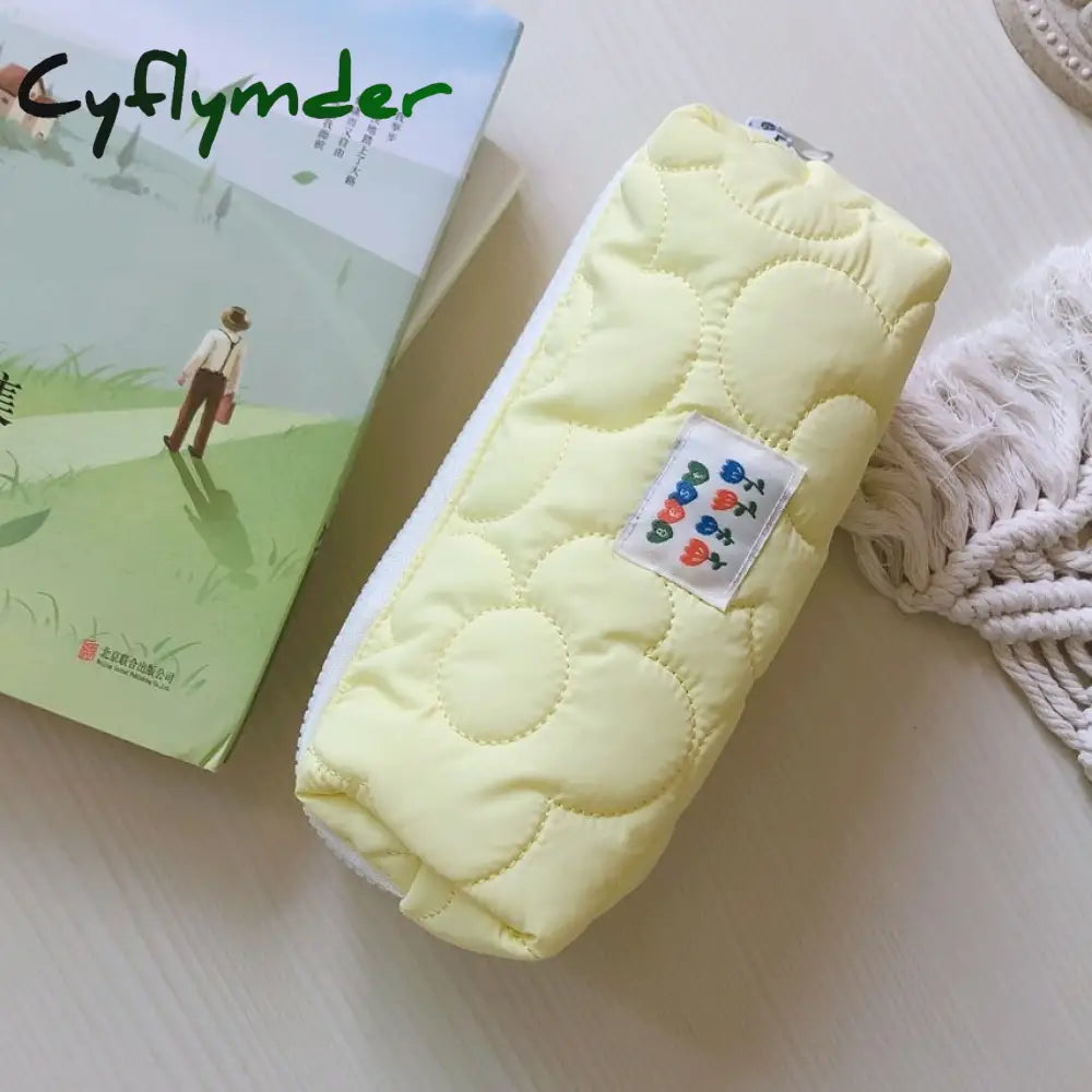 Cyflymder Cosmetic Bag For Women Make Up Small Cute Makeup Fabric Toiletry Students Pencil Case