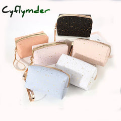 Cyflymder Cosmetic Bag Women Make Up Bling Stars Pouch Wash Toiletry Travel Ladies Makeup Tampon