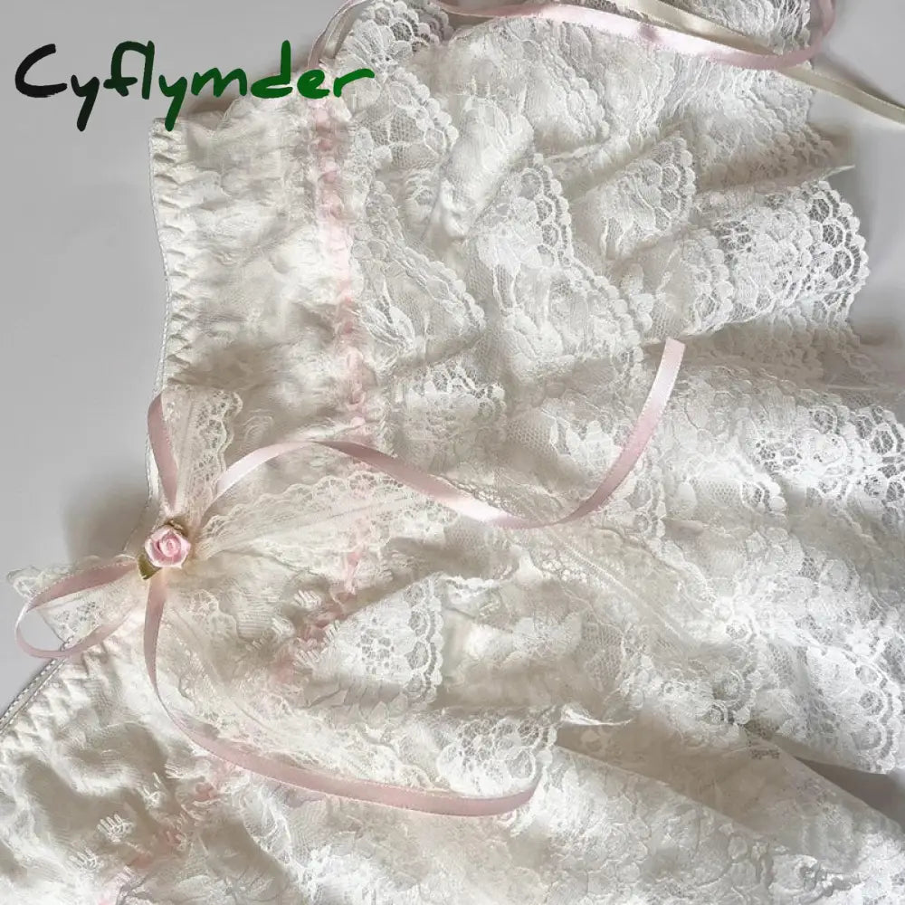 Cyflymder Cottage Coquette Y2K 00S Vintage Shorts Women Kawaii Lace Trim Multi-Layers Bottoms