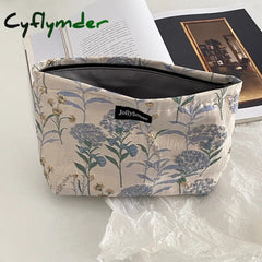 Cyflymder Cotton Floral Makeup Bathing Inner Bag For Women Cloth Travel Baby Toiletry Organizer For