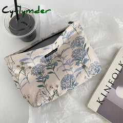 Cyflymder Cotton Floral Makeup Bathing Inner Bag For Women Cloth Travel Baby Toiletry Organizer For