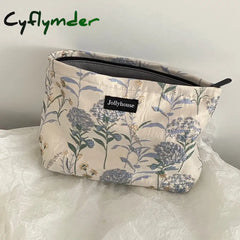 Cyflymder Cotton Floral Makeup Bathing Inner Bag For Women Cloth Travel Baby Toiletry Organizer For