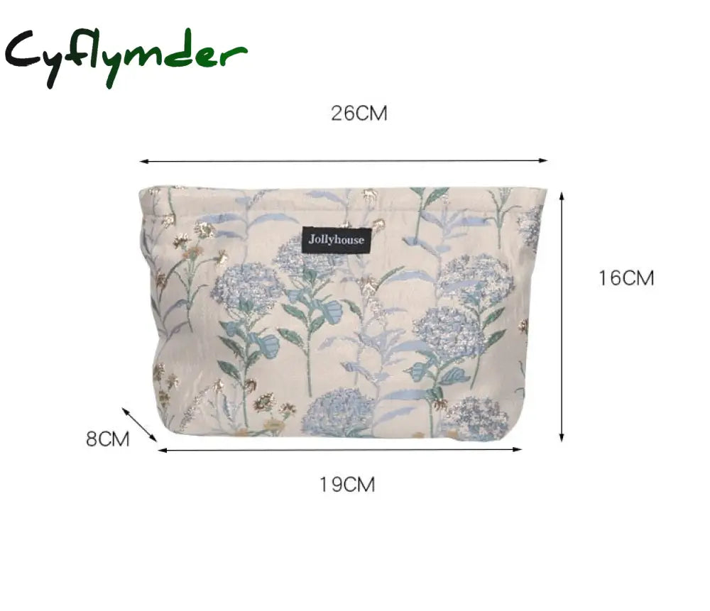 Cyflymder Cotton Floral Makeup Bathing Inner Bag For Women Cloth Travel Baby Toiletry Organizer For