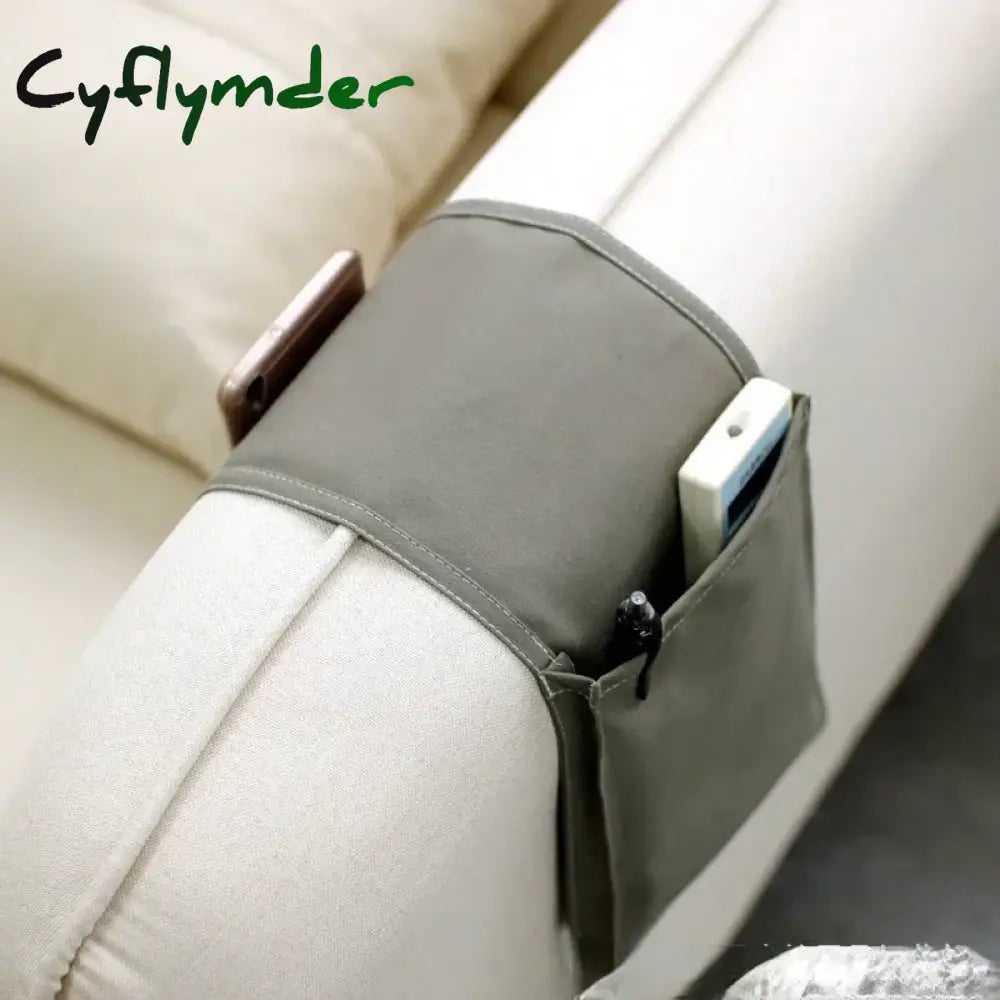 Cyflymder Cotton Linen Bedside Storage Bag Organizer Bed Desk Sofa Tv Remote Control Hanging Holder