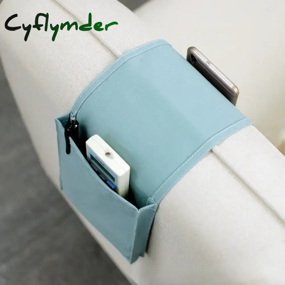 Cyflymder Cotton Linen Bedside Storage Bag Organizer Bed Desk Sofa Tv Remote Control Hanging Holder