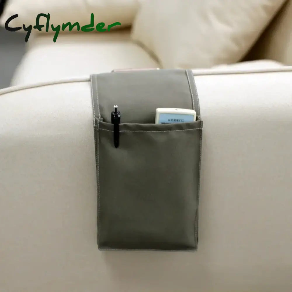 Cyflymder Cotton Linen Bedside Storage Bag Organizer Bed Desk Sofa Tv Remote Control Hanging Holder