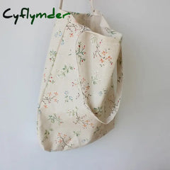 Cyflymder Cotton Linen Shopping Tote Bags Eco Friendly Reusable Carrying Canvas Shoulder Bag Big