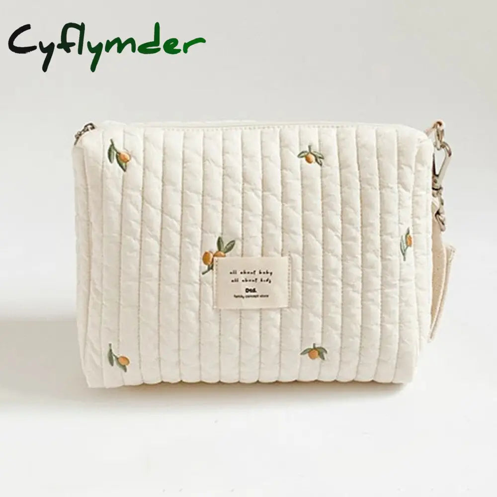 Cyflymder Cotton Mom Bag Organizer Cute Bear Embroidery Mommy Single Zipper Newborn Baby Diaper